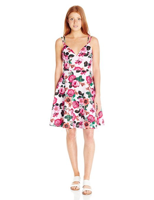 XOXO Women's 27-Inch Printed Fit-and-Flare Dress