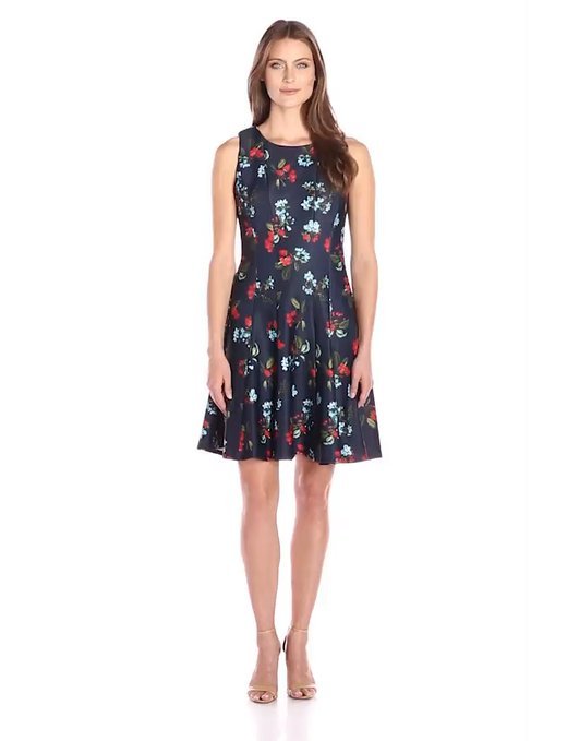 Julian Taylor Women's Fit-and-Flare Strawberry-Print Dress