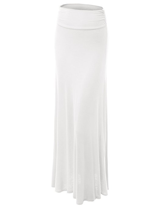 MBJ Womens Lightweight Floor Length Maxi Skirt