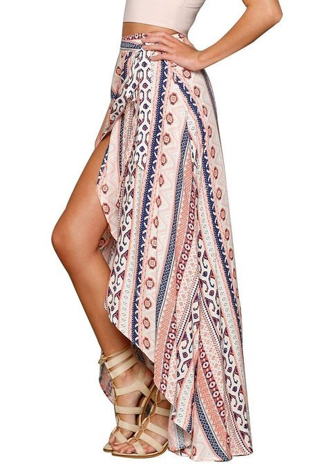 HOTAPEI Womens Ethnic Print Maxi Skirt Wrapped Beach Cover up Dress 