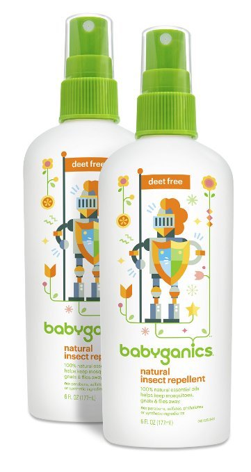 Babyganics Natural DEET-Free Insect Repellent, 6oz Spray Bottle (Pack of 2)