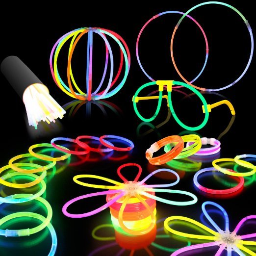100 8" Premium Glow Stick Bracelets Party Pack