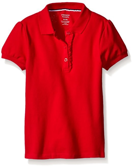 French Toast Girls' Short Sleeve Ruffle Polo