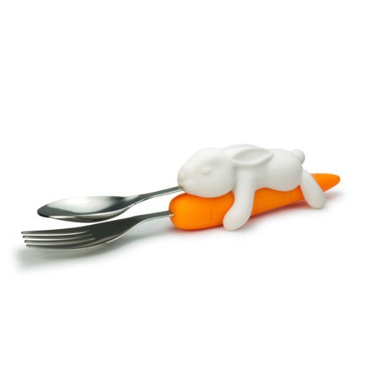 Fred & Friends SNACK RABBIT Bunny and Carrot Nesting Utensils