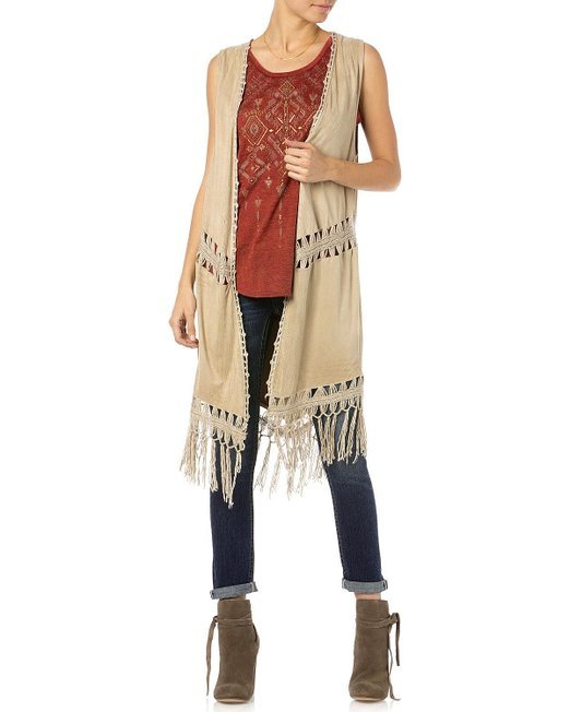 Miss Me Women's Oh Mayan Fringe Vest