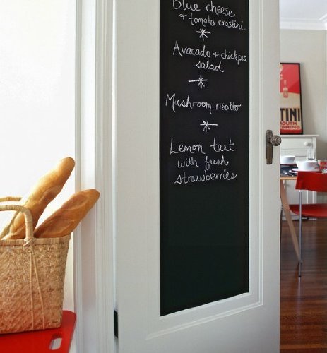 Fancy-fix Blackboard Vinyl Peel and Stick Self Adhesive Chalkboard Wall Sticker with 5 Chalks