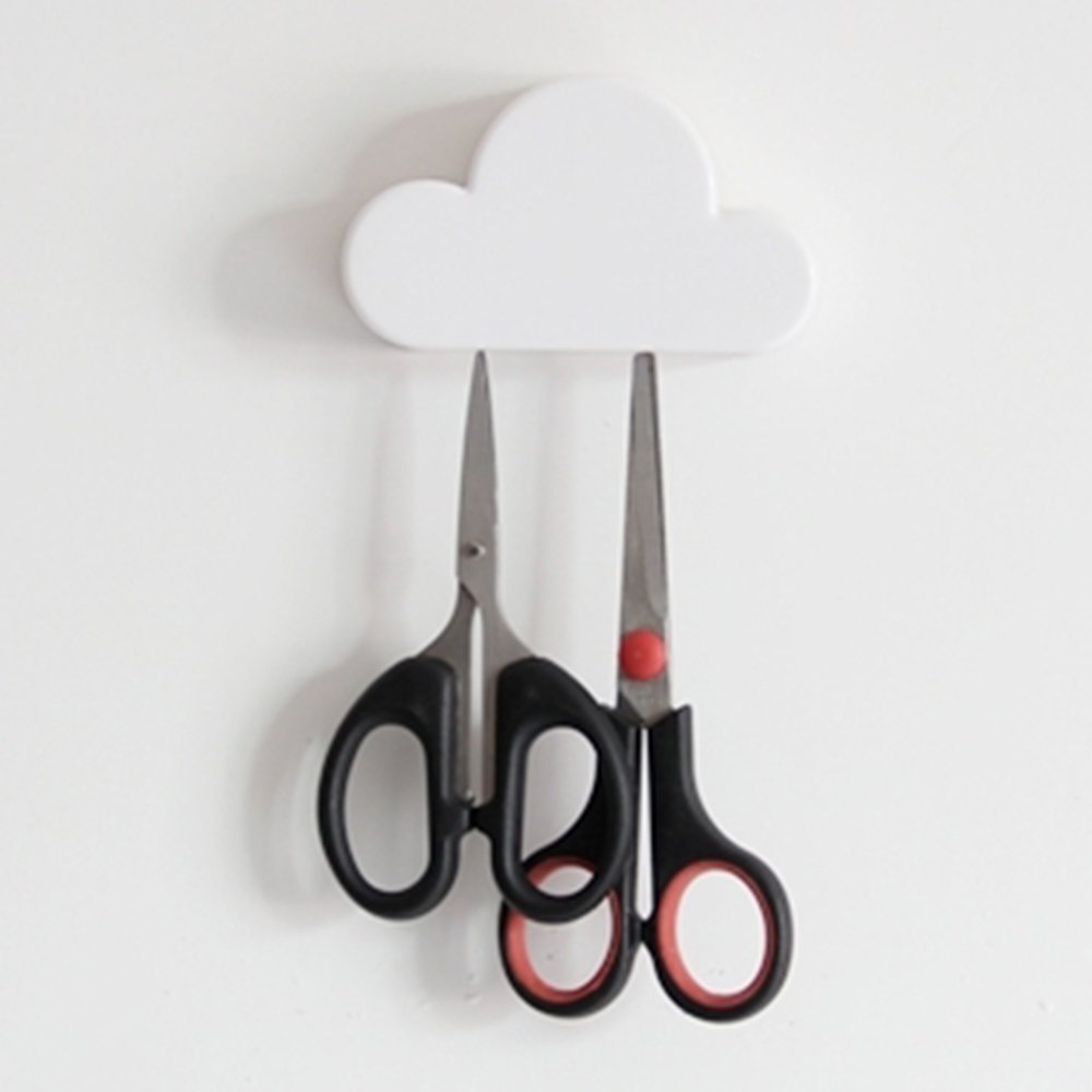 Twone White Cloud Magnetic Wall Key Holder - Easy to Mount - Powerful Magnets Keep Keychains and Loose Keys Securely in Place
