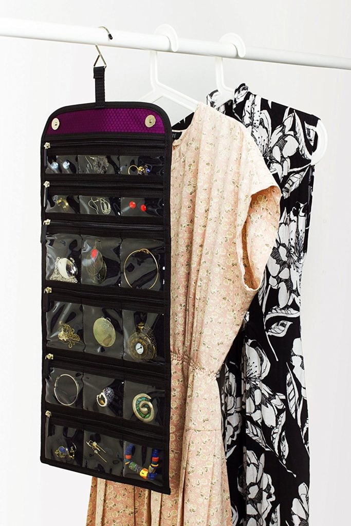 Jaimie Jewelry Organizer - Portable Design (Home & Travel) - Magnetic Trifold Holder - INSTANT Visual 