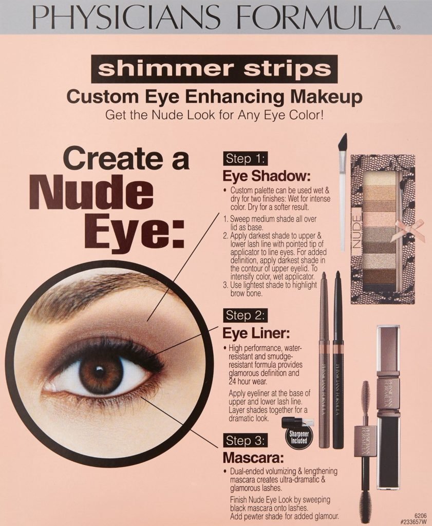 Physicians Formula Shimmer Strips Custom Eye Enhancing Kit, Nude - Eye Shadow: 0.26 Ounce, Eyeliner: 0.02 Ounce & Mascara