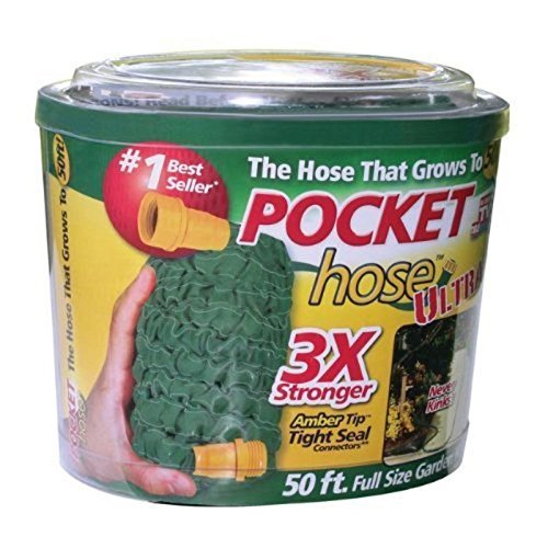 Pocket Hose Ultra 50ft Expandable Garden Hose Amber Tip