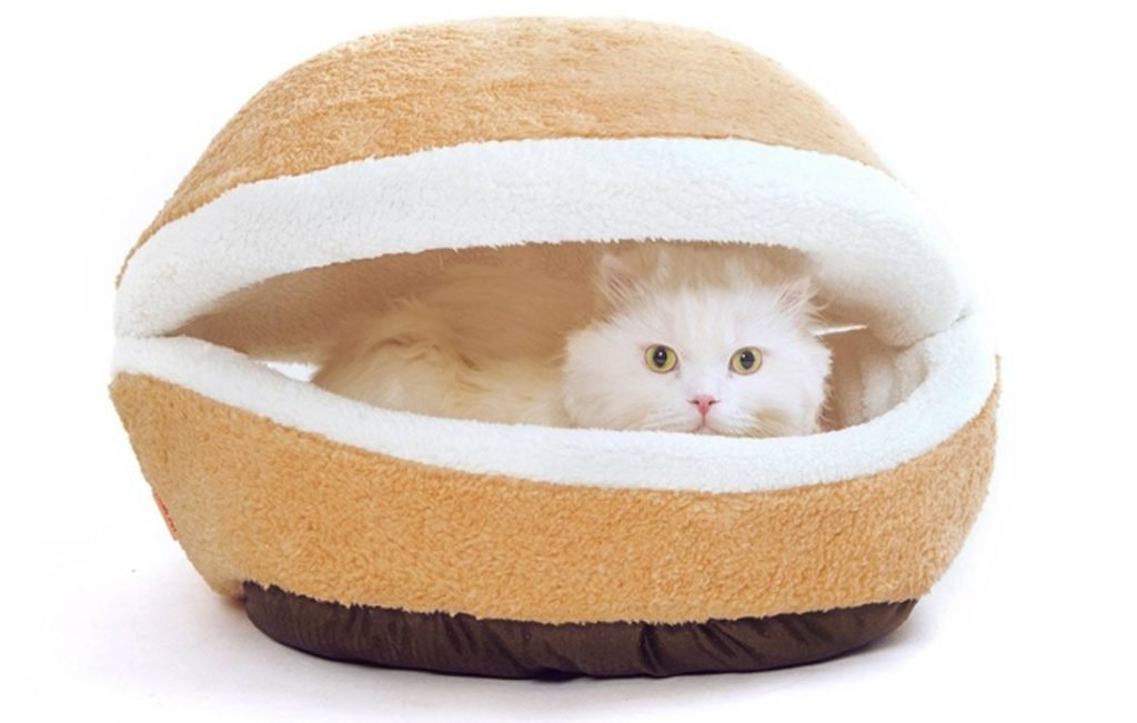 Modovo Washable Shell-shaped Burger Bun Pet Bed Cat Bed Dog Sleeping Bag for 12 Pounds