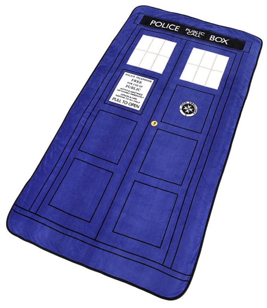 Doctor Who Blanket - Large Dr. Who TARDIS Micro Raschel Throw