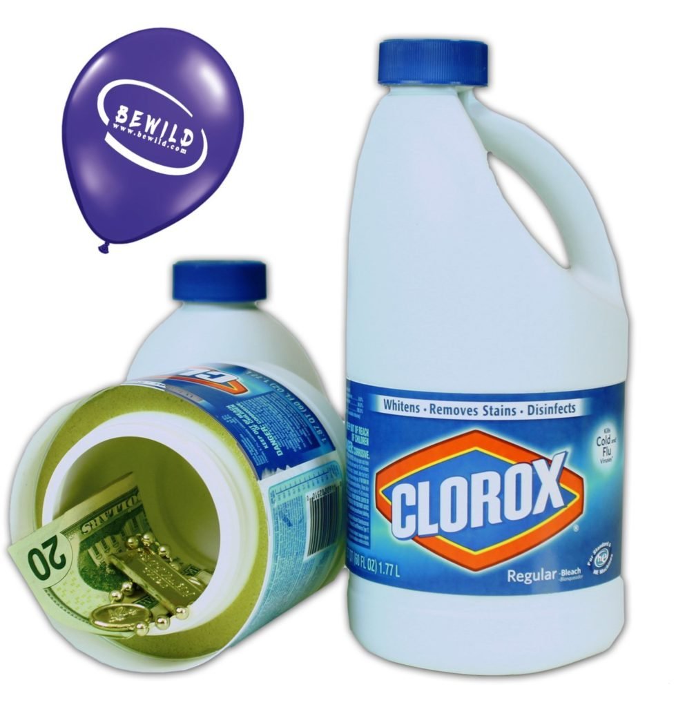 Jumbo Bottle - Clorox Bleach Large 55oz Bottle Diversion Safe and Bewild Balloon