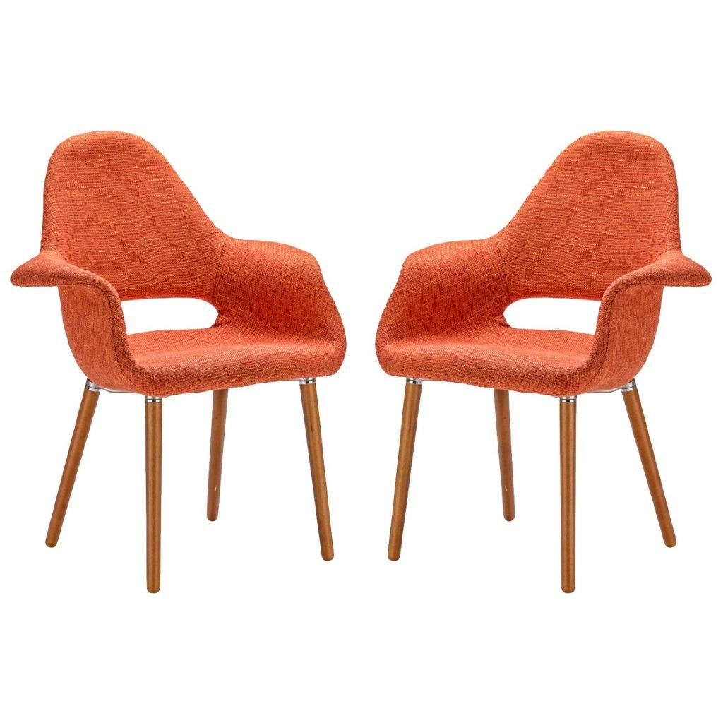 Poly and Bark Organic Arm Chair, Orange, Set of 2