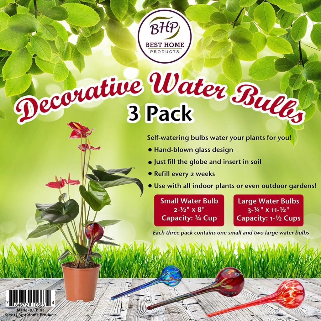 Watering Bulbs for Plants - 3 Pack - HAND-BLOWN GLASS