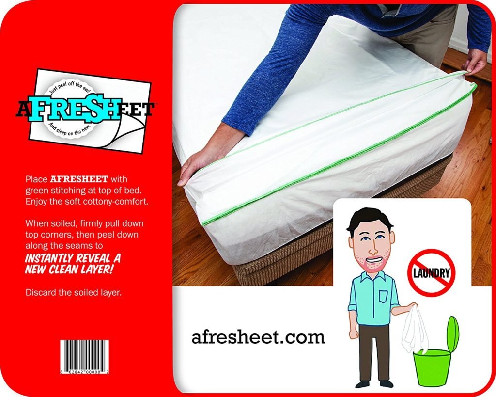 New and Improved AfreSheet - The always clean bedsheet with 7 peel-away layers XL Twin/Twin