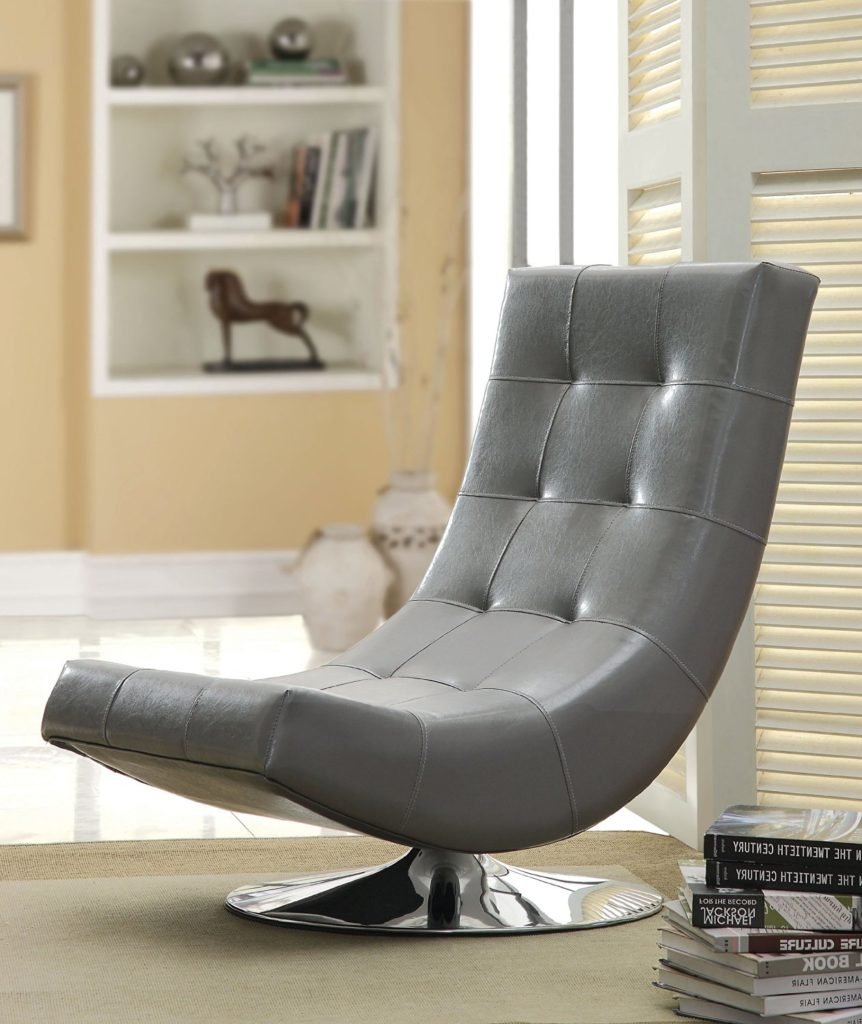 Furniture of America Dresden Leatherette Swivel Armless Accent Chair