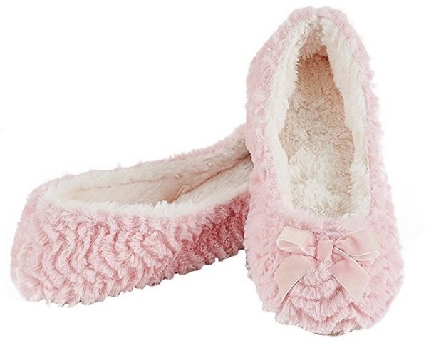 MIXIN Women's Ballerina Plush Soft Sole Indoor Slippers