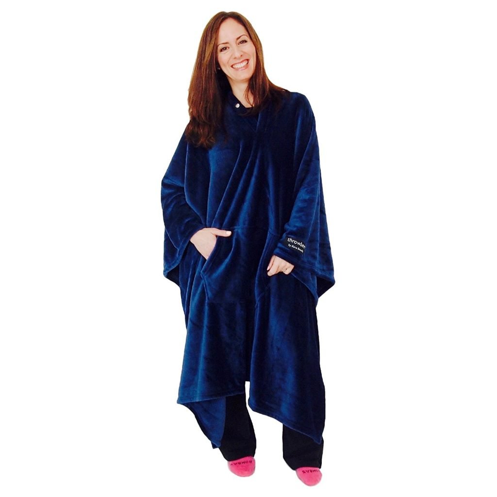 throwbee Blanket-Poncho Wearable Throw Coat for Indoors, Outdoors, Men, Women & Kids