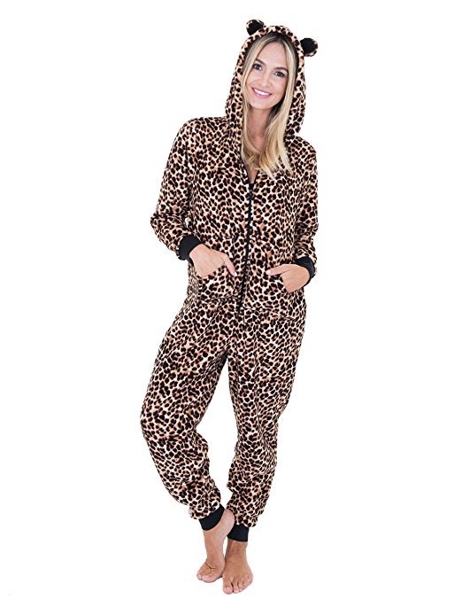 Pillow Talk Womens Hooded Onesie with Pockets and Ears