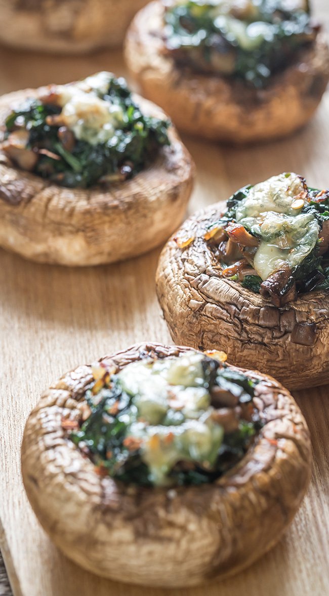 Cheese and #Spinach Stuffed #Portobellos